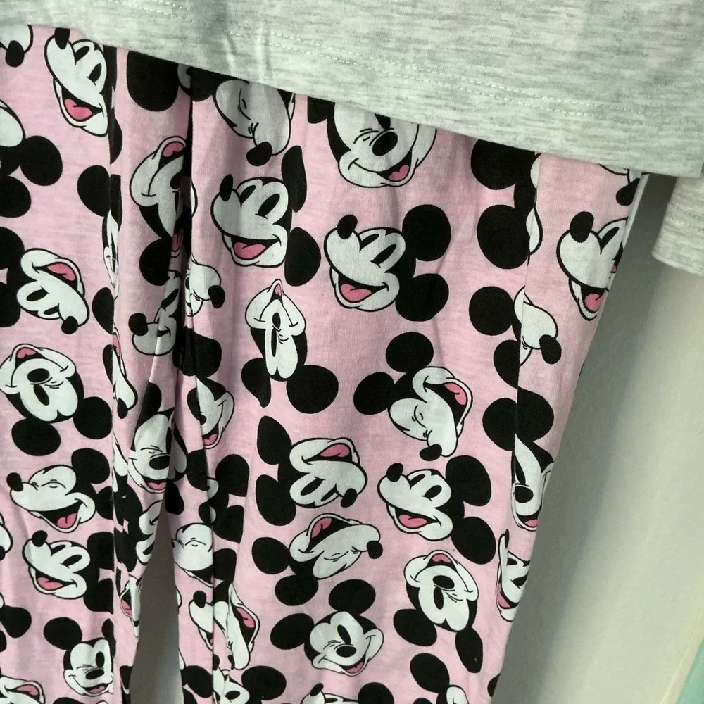Disney Mickey Mouse Gray and Pink Pajama Set